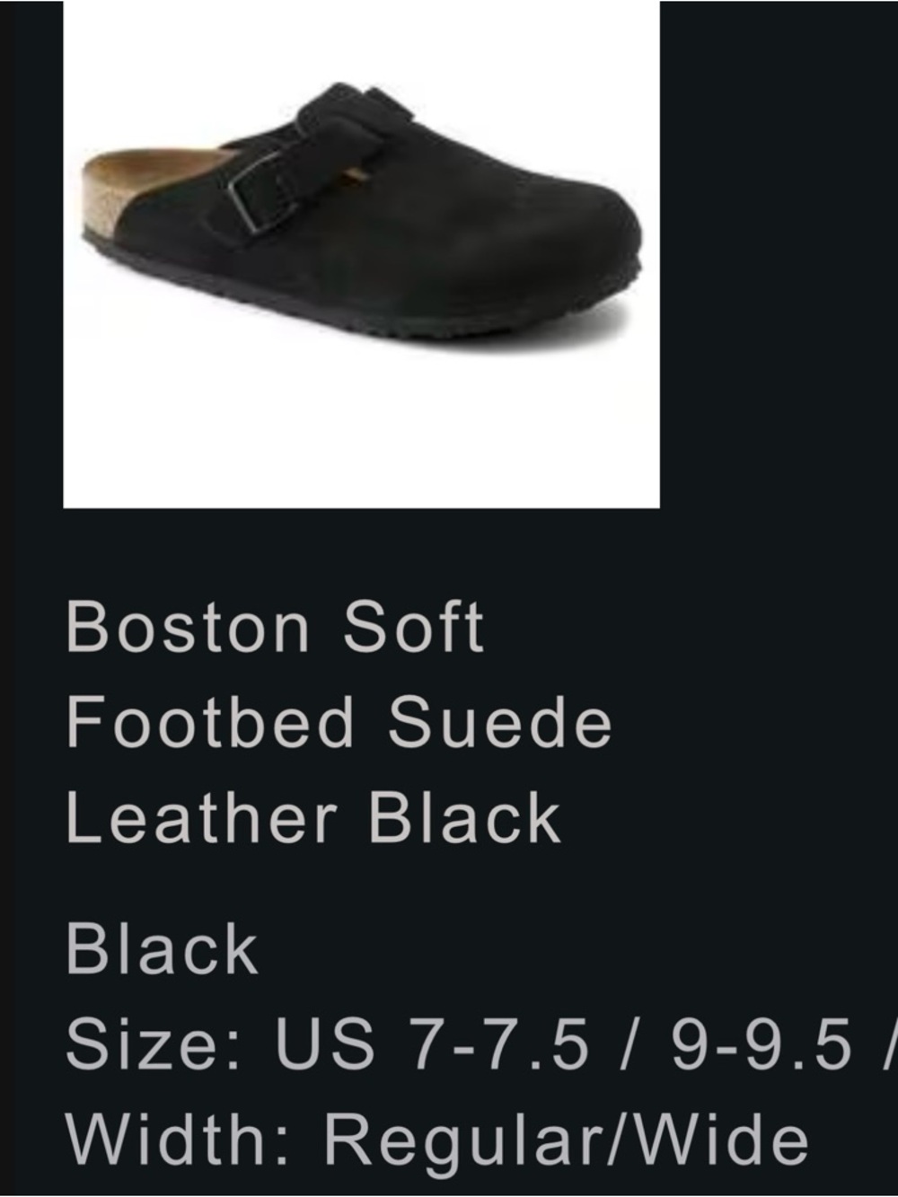 NEW! Boston Soft Footbed Suede Black Birkenstock Clogs - Picture 2 of 4
